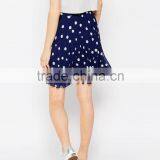 Summer Pleated Mini Skirt in Polka Dot . Custom Skirt, Women Clothes Guangzhou OEM,china Factory thumbnail-2