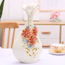 Hollow Modern Simple Gild Creative White Ceramic Flower Vase For Living Room Decor thumbnail-3