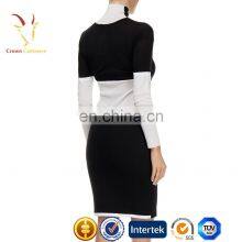 Fashion Two Color Winter Long Sleeve Turtleneck Slim Fit Sweater Dress thumbnail-4