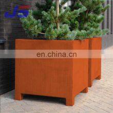 Round Square Rectangle Decorative Planter Corten Steel Flower Pots Used for Garden and Interior Decoration thumbnail-2