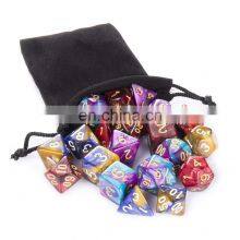 Custom Wholesale 7 Pieces Dice Role Playing Polyhedral Dice for Dungeons and Dragons Games Acrylic Plastic Double-color Dice