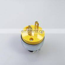 Hot selling yellow power us plug copper accessories Chrome plated plugs