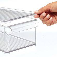 Plastic Food Storage Container Bin With Lid and Handle for Kitchen, Pantry, Cabinet, Fridge, Freezer -Organizer for Snacks, Vegetables, Pasta thumbnail-4