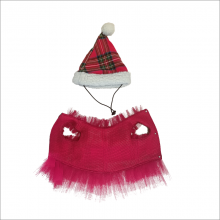 Dog Cute Bow Plaid Skirt/ Christmas Dog Cute Bow Plaid Skirt/ Dog Plaid Skirt/ Dog Red Skirt/ thumbnail-3