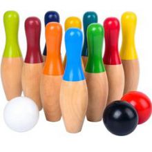 Wooden Bowling Pin Ball Set Outdoor Lawn Garden Game Toy