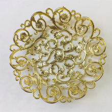 Wholesale Charger Plate Golden Egyptian Flower Hollow Out Plates Decorative Trays For Wedding thumbnail-1