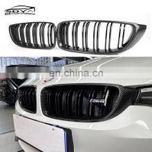 F80 F82 Carbon Fiber Front Grill Kidney Grille Dual Slat Grille For BMW F80 M3 F82 M4 thumbnail-2