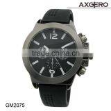 High Qulity Japan Quartz Movt Alloy Case Leather Strap Watch for Men Big Face Leather Watch Manufacturers in China