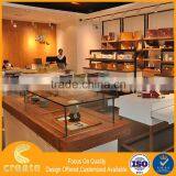 Wall Mounted Wooden Furniture Display Showcase With Metal Rack From Guangzhou Supplier