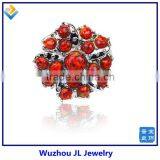 2014 Hot Sale Silver Ring With Muti-Emerald Opal Beads Flower Silver thumbnail-1