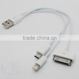 2016 New design Super Speed 3 in 1 Micro USB Data cable for ip4&ip5
