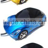 USB 2.0 Car Shape Mouse Black With Working Lights Auto Scroll Wheel