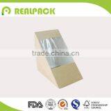 Wholesale disposable brown kraft paper sandwich boxes with pet window