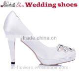 Wholesale White Wedding Shoes Middle Heel Ladies Shoes Low Shoe Factory China thumbnail-6