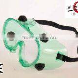 2016 Soft Economical Safety Goggles Green Safety Goggles With 4 Holes Medical Safety Goggles for Eyes Protection