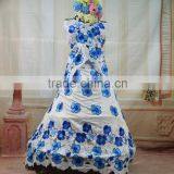 Latest Design 100% Polyester Multicolour Silk Lace Fabrics for Party Dress With a Lot of Stones thumbnail-1