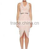 Lady's Silk Crepe de Chin Drape Evening Dress thumbnail-4