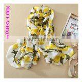 Best Selling Imitated Silk Yellow Fruit Scarves and Beach Shawls thumbnail-2