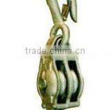 Double Steel Block With Hook Hemp Rope