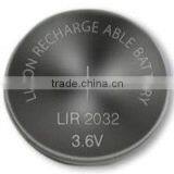 3.6v Li-ion Rechargeable Battery LIR2032 Button Battery