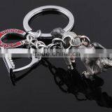 3D Racing Horsr Hard Plastic Silver Metal Keychain