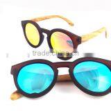 Polarized Round Wood Sunglasses, Mirror Polarized Wood Sunglasses thumbnail-1