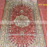 3x5 double knotted 100%natural silk old persian carpet