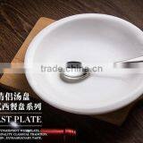 New 2016 Ceramic Dinnerware Modern Kitchen Design Dinner White Round Deep Soup Plate and Dish for Wedding thumbnail-1