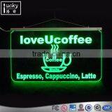 LED lightup coffee window sign,acrylic convenience cafe or bagel shop