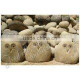 Carved Stone Owls, River Stone Owls