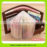 Promotional Gift Unisex Leather Card Holder Wallet With 20pcs Transparent PVC Card Slots