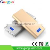 Guoguo Long Lasting Slim Aluminum metal dual usb travel Power Bank 20000mah for iphone,samsung