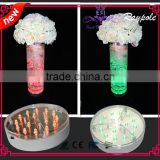 Battery operated 4 inch sliver led glass vase light base/ vase led base light for party decoration