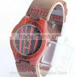 High Quality Fashion Green Maple Wood Watch Japan Miyota Movt Leather Strap Bamboo Wooden Watch thumbnail-3