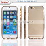 New detachable TPU + PC 2 in 1 flexional diamond 4.7inch transparent cell phone case for iphone 6, mobile phone case
