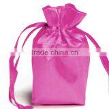 6x9 Fushia Drawstring Satin Bag for Wig With Logo Imprinted