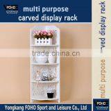 FH-CDR8022Y White Modern Style Diy Pieced Storage Shelf With Carved Flower