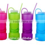 Popular colorful plastic straw cup with lid