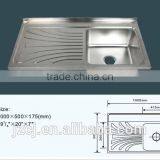 Export Iraq Hot Style JZ-825 100x50 Stainless Steel Sink thumbnail-6