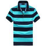 Yixigeluo2017 Summer Middle Aged Men's Short Sleeved T-shirt Men's Lapel Stripe Half Sleeve Straight Tube Coat Polo Shir thumbnail-2