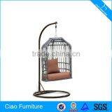 2016 Гарден-фурнитура. Висячая кресло из плетеной соломы в форме клетки для птиц thumbnail-1