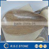 High Quality Oval Shape Marble Bathroom Sink for Sale thumbnail-1