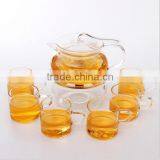 Haonai Wholesale Clear Borocilicate Glass Tea Set With Filter thumbnail-3