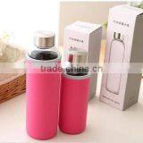 Popular Fancy Pyrex Fruit Infuser Glass Water Bottle With Silicone Sleeve thumbnail-4