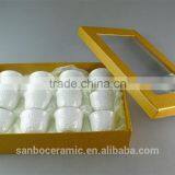 Wholesale Stock Cheap Custom Porcelain Ceramic Cup/tea Cup With Golden Line 80ml Color Box thumbnail-1