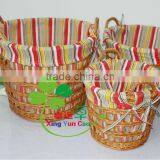 Set of 3 Small Wicker Laundry Basket for Home or Hotel Factory Supply thumbnail-1