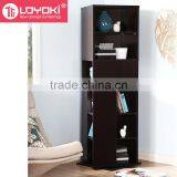2016 New Deign Wooden Revolving Book Rack Display Mdf Wood Revolving Bookcase