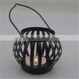 Black Pillar Candle Holder Iron Lamp thumbnail-6