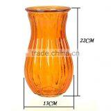 Colored Vertical Stripes Clear Glass Vase thumbnail-1