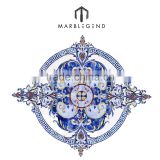 Elegant sodalite blue hotel round water jet marble medallion